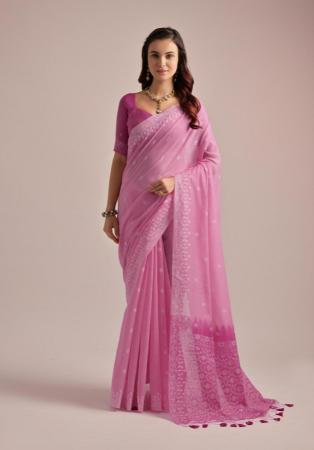 Picture of Comely Cotton Pale Violet Red Saree