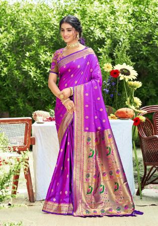 Picture of Wonderful Silk Dark Orchid Saree