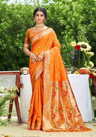 Picture of Comely Silk Coral Saree