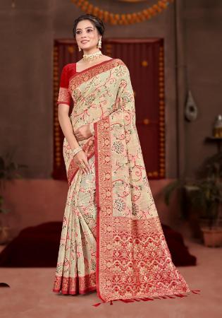 Picture of Amazing Cotton & Silk Wheat Saree