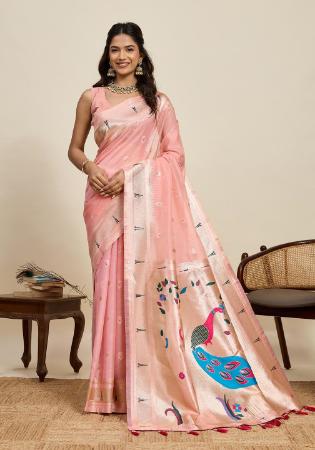 Picture of Charming Cotton & Silk Pink Saree