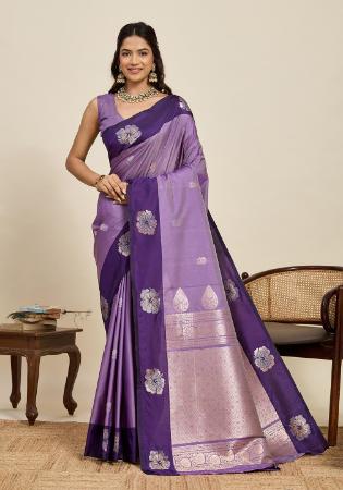 Picture of Sublime Silk Light Slate Grey Saree