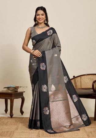 Picture of Amazing Silk Grey Saree