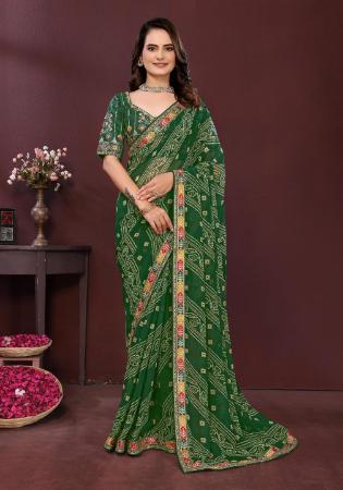 Picture of Beauteous Georgette Sea Green Saree
