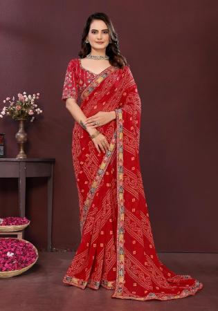 Picture of Elegant Georgette Maroon Saree