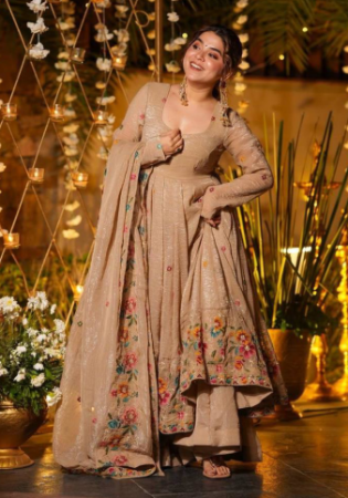 Picture of Resplendent Silk Bisque Readymade Salwar Kameez