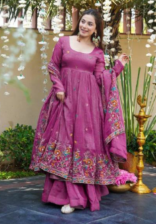 Picture of Splendid Silk Rosy Brown Readymade Salwar Kameez