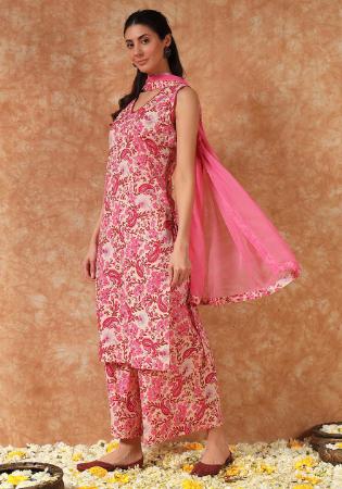 Picture of Beautiful Cotton Pink Readymade Salwar Kameez