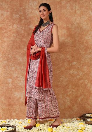 Picture of Lovely Cotton Rosy Brown Readymade Salwar Kameez