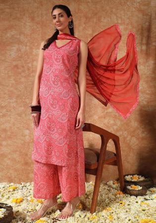 Picture of Sublime Cotton Light Coral Readymade Salwar Kameez