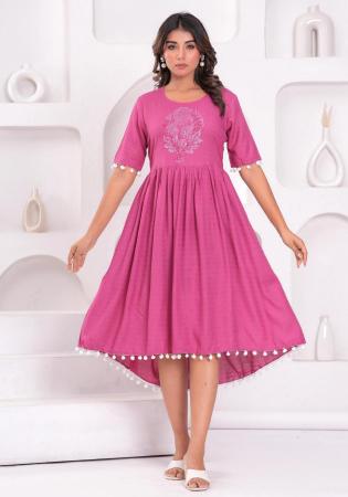 Picture of Nice Rayon Pale Violet Red Kurtis & Tunic