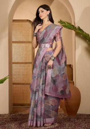 Picture of Nice Linen Dim Gray Saree