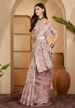 Picture of Radiant Linen Rosy Brown Saree