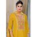 Picture of Chiffon Dark Golden Rod Straight Cut Salwar Kameez