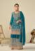 Picture of Exquisite Chiffon Teal Straight Cut Salwar Kameez
