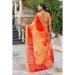 Picture of Ravishing Linen & Silk Orange Red Saree