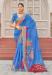 Picture of Statuesque Linen & Silk Dodger Blue Saree