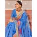 Picture of Statuesque Linen & Silk Dodger Blue Saree