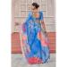 Picture of Statuesque Linen & Silk Dodger Blue Saree