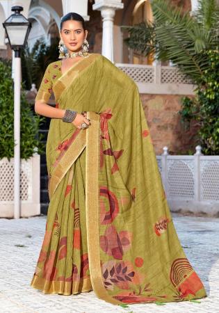 Picture of Beauteous Linen & Silk Tan Saree