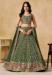Picture of Georgette Dark Olive Green Straight Cut Salwar Kameez
