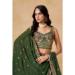 Picture of Georgette Dark Olive Green Straight Cut Salwar Kameez
