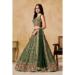 Picture of Georgette Dark Olive Green Straight Cut Salwar Kameez