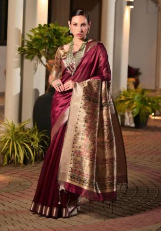 Picture of Fascinating Silk Saddle Brown Saree