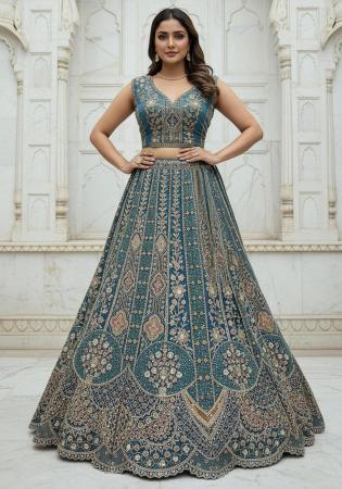 Picture of Taking Organza Slate Grey Lehenga Choli