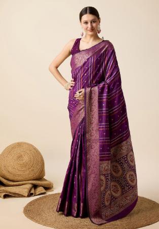 Picture of Amazing Silk Purple Saree