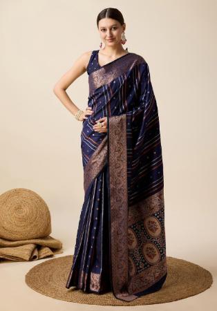 Picture of Radiant Silk Navy Blue Saree