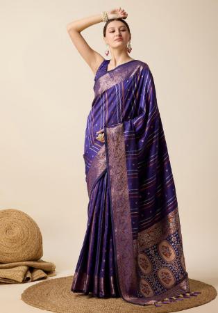 Picture of Appealing Silk Midnight Blue Saree