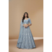 Picture of Pleasing Net & Silk Light Slate Grey Lehenga Choli