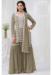 Picture of Georgette Sea Green Straight Cut Salwar Kameez