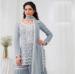 Picture of Georgette Light Slate Grey Straight Cut Salwar Kameez