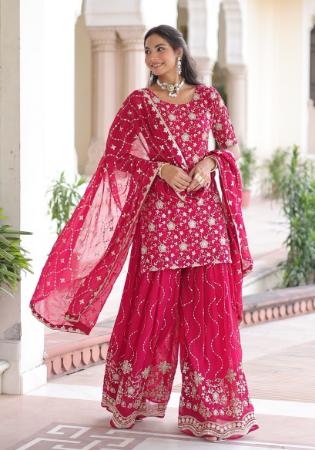 Picture of Statuesque Georgette Light Pink Readymade Salwar Kameez