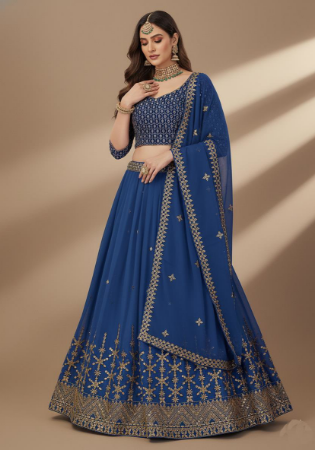 Picture of Graceful Georgette Midnight Blue Lehenga Choli