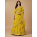 Picture of Beautiful Georgette Golden Rod Lehenga Choli
