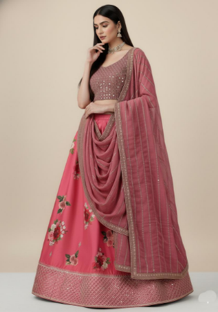 Picture of Appealing Georgette Pink Lehenga Choli
