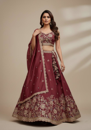 Picture of Comely Net & Satin & Silk Pink Lehenga Choli