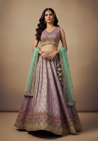 Picture of Exquisite Net & Satin & Silk Rosy Brown Lehenga Choli