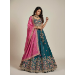 Picture of Sightly Net & Satin & Silk Teal Lehenga Choli
