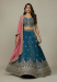 Picture of Bewitching Net & Satin & Silk Teal Lehenga Choli