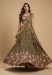 Picture of Net & Satin & Silk Dark Olive Green Lehenga Choli