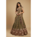 Picture of Net & Satin & Silk Dark Olive Green Lehenga Choli