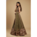 Picture of Net & Satin & Silk Dark Olive Green Lehenga Choli