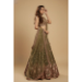 Picture of Net & Satin & Silk Dark Olive Green Lehenga Choli