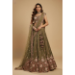 Picture of Net & Satin & Silk Dark Olive Green Lehenga Choli