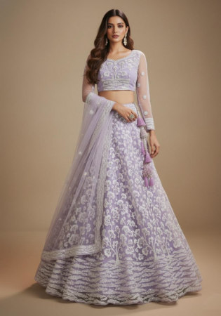 Picture of Admirable Net & Satin & Silk Slate Grey Lehenga Choli
