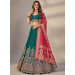 Picture of Grand Net & Satin & Silk Teal Lehenga Choli